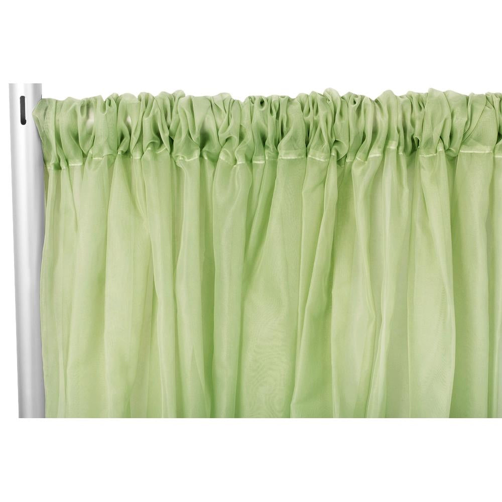 Sheer Voile Flame Retardant (FR) 10ft H x 118" W Drape/Backdrop Curtain Panel - Sage Green - CV Linens