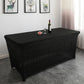 Shimmer Tinsel Stretch Fitted Table Cover 6ft Rectangular - Black