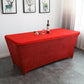 Shimmer Tinsel Stretch Fitted Table Cover 6ft Rectangular - Red