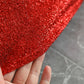 Shimmer Tinsel Stretch Fitted Table Cover 6ft Rectangular - Red