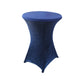 Shimmer Tinsel Spandex Cocktail Table Cover 30"-32" Round - Navy Blue