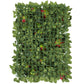 Silk Greenery with Roses Wall Backdrop Panel - Red - CV Linens