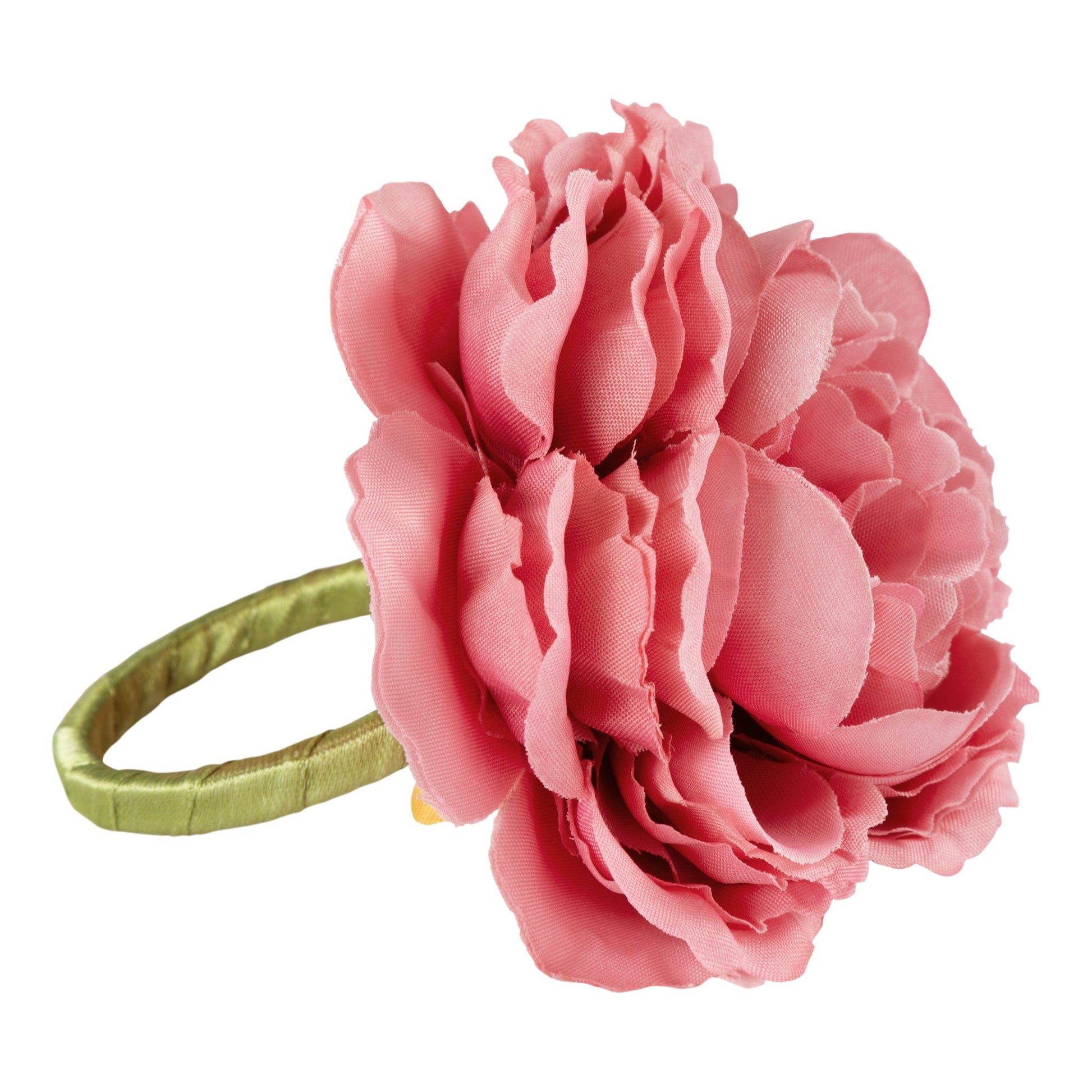 Silk Peony Flower Napkin Ring Holder (10 Count)- Dusty Rose/Mauve - CV Linens