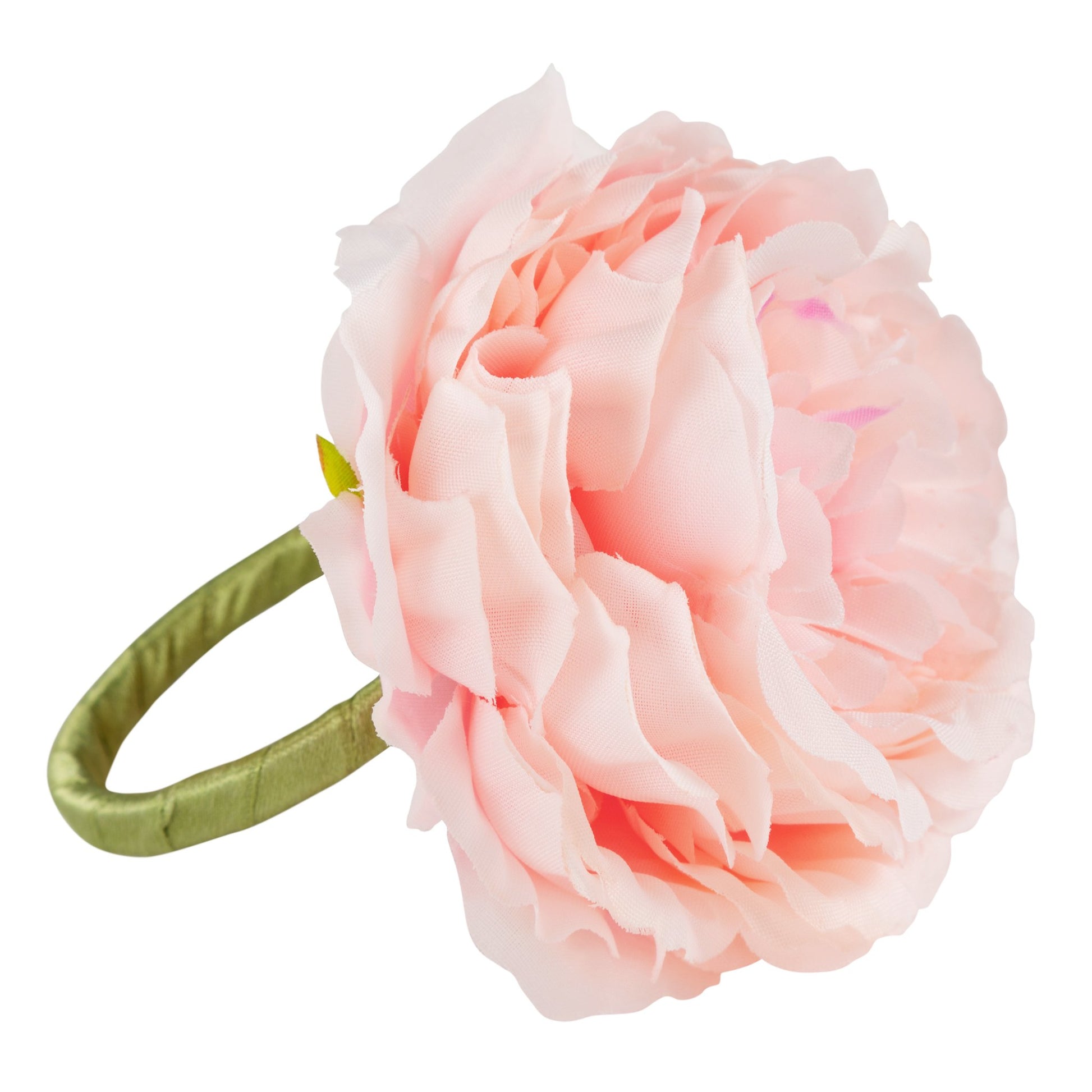 Silk Peony Flower Napkin Ring Holder (10 Count)- Pink - CV Linens
