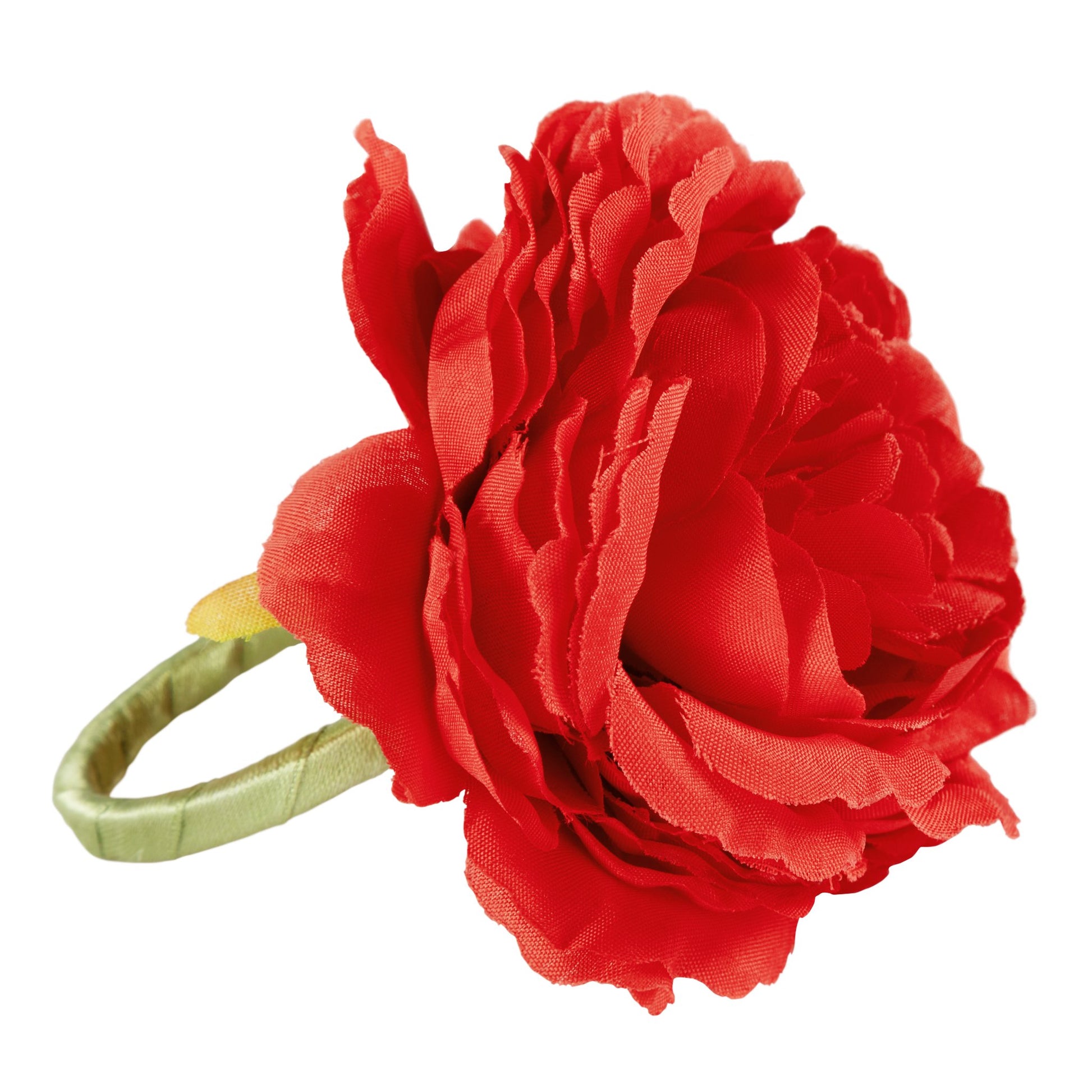 Silk Peony Flower Napkin Ring Holder (10 Count) Red CV Linens™