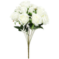 Silk Rose Bush 12 heads - White - CV Linens
