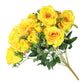 Silk Rose Bush 12 heads - Yellow - CV Linens