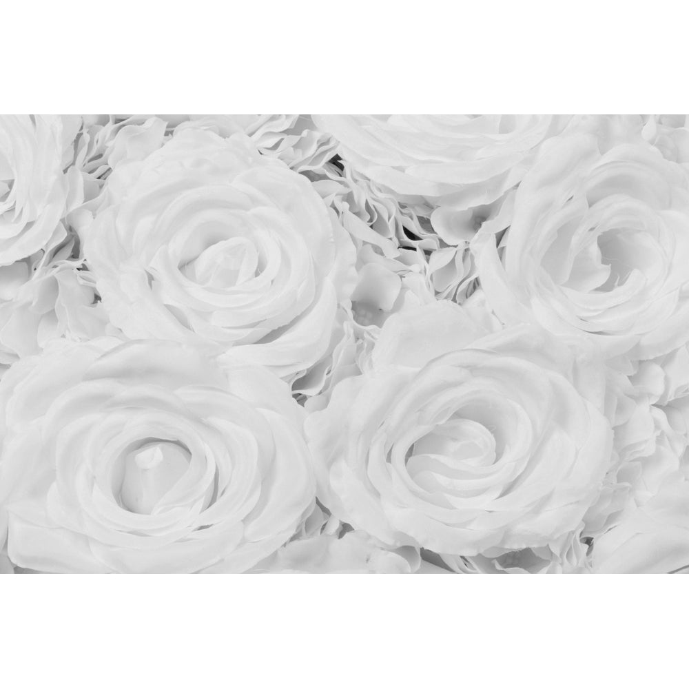 Silk Roses/Hydrangeas Flower Wall Backdrop Panel - White - CV Linens
