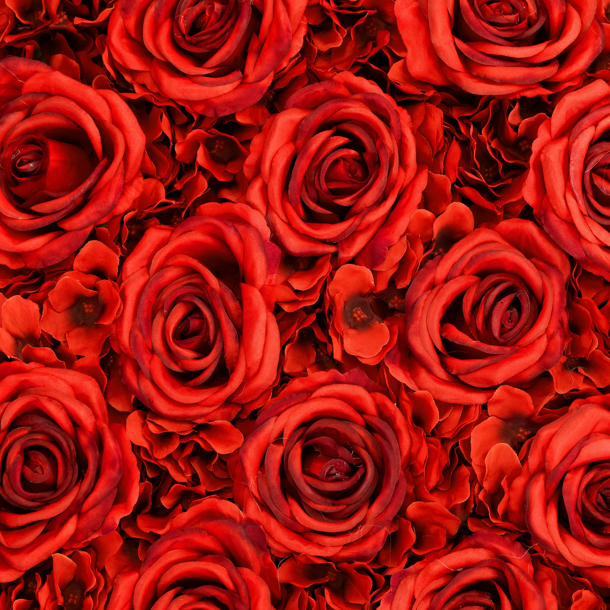 Red Silk Roses & Hydrangeas Flower Wall Backdrop Panel | CV Linens