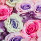 Silk Roses/Hydrangeas Flower Wall Backdrop Panel - Lavender & Pink & Purple - CV Linens