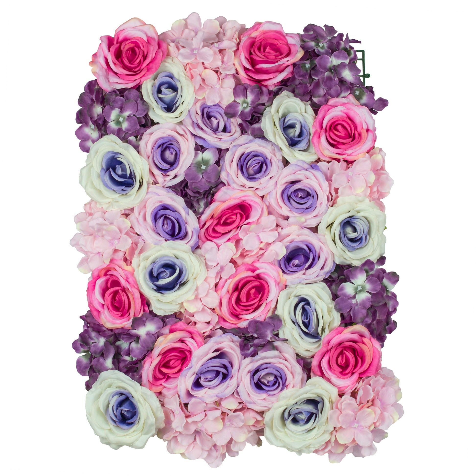 Silk Roses/Hydrangeas Flower Wall Backdrop Panel - Lavender & Pink & Purple - CV Linens