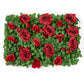 Silk Greenery with Roses Wall Backdrop Panel - Apple Red