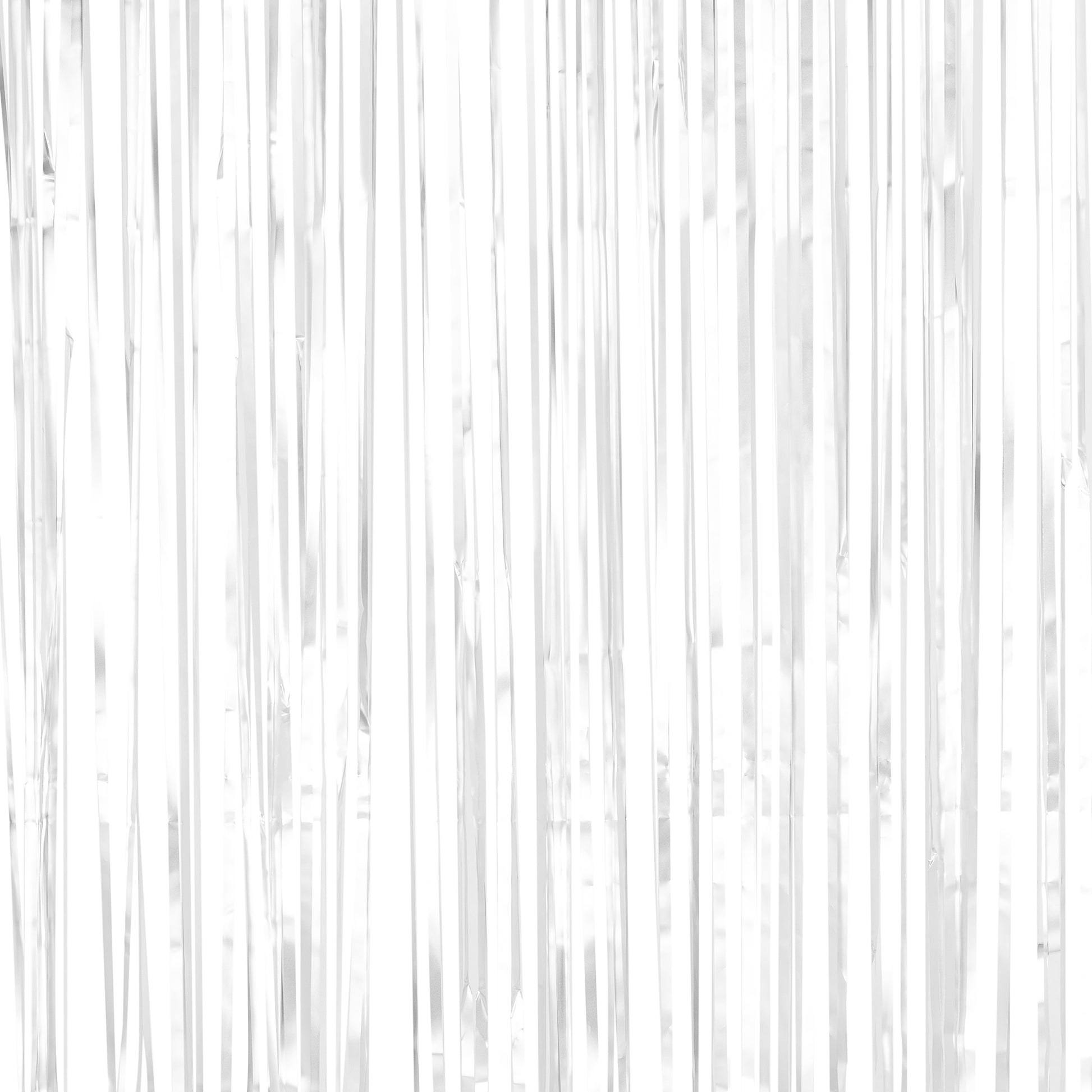 Silver Matte Foil Fringe Backdrop Curtain 6.5 ft