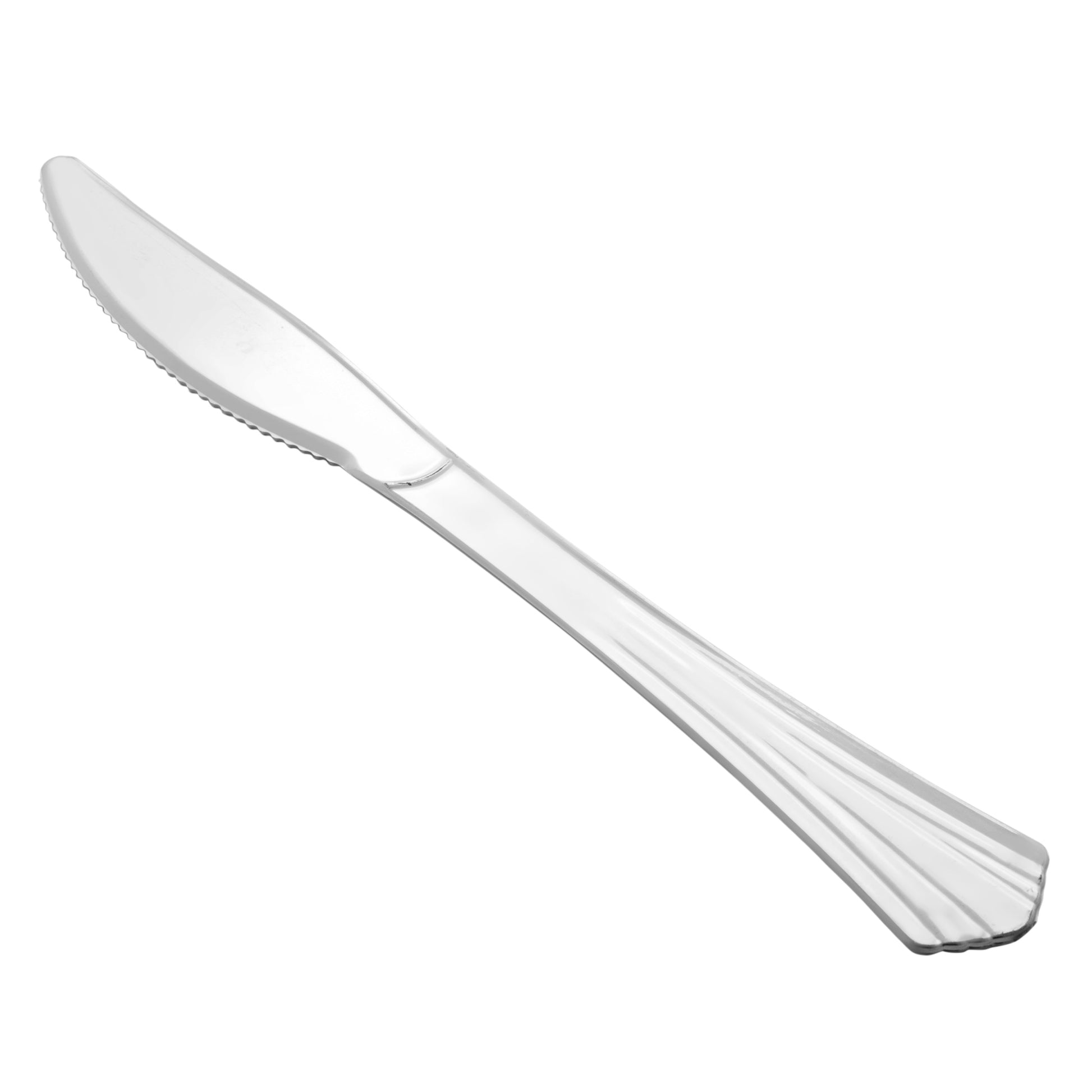 Silver Plastic Knives 10/Pack - Classic Collection - CV Linens