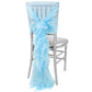 1 Set of Soft Curly Willow Ruffles Chair Sash & Cap - Baby Blue - CV Linens