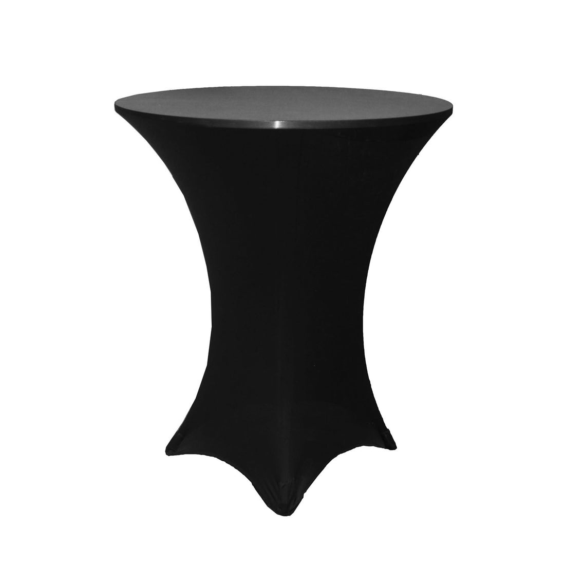High 36 inch Round Cocktail Table Cover Black at CV Linens