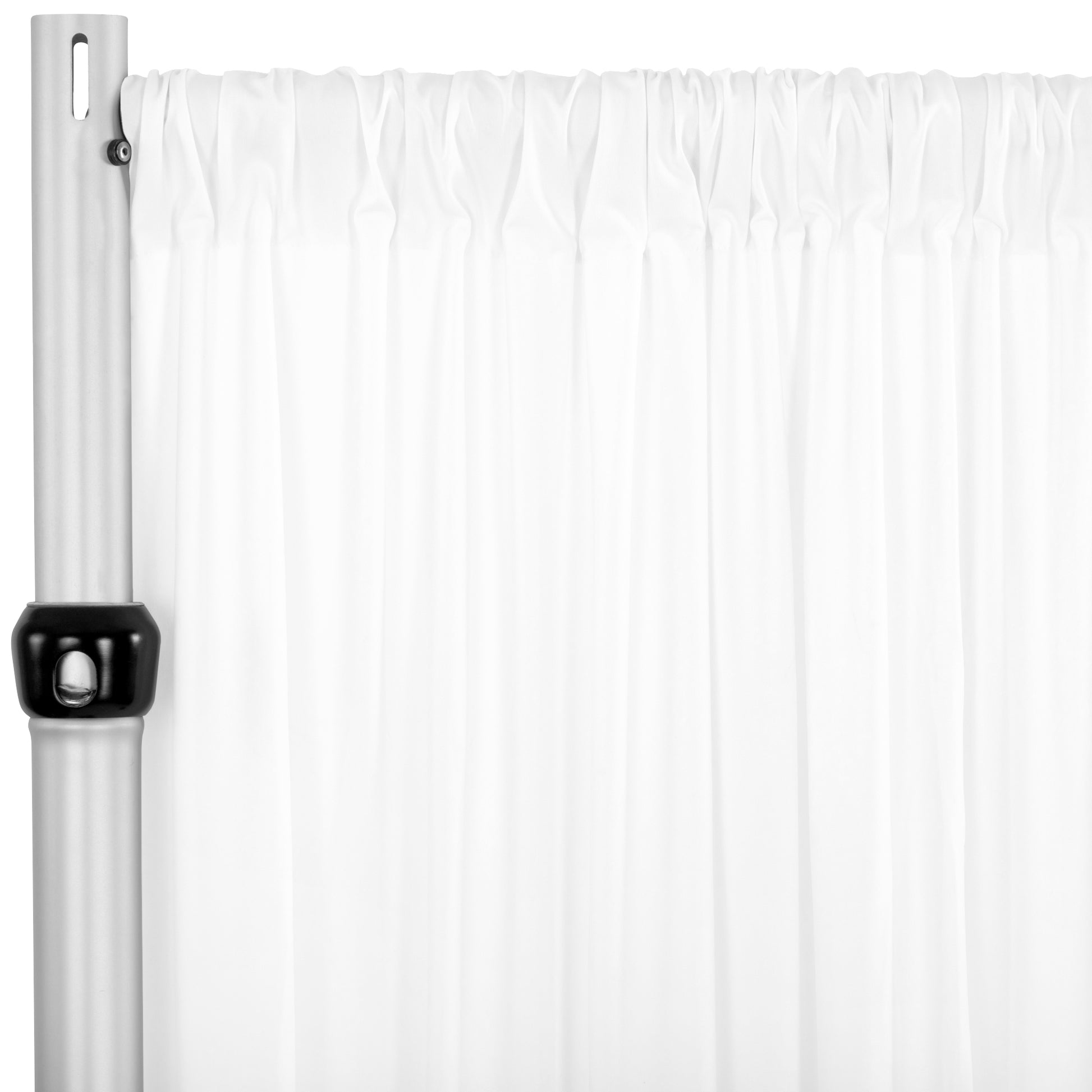 Spandex 4-way Stretch Drape Curtain 10ft H x 60" W - White - CV Linens
