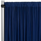 Spandex 4-way Stretch Drape Curtain 12ft H x 60" W - Navy Blue - CV Linens