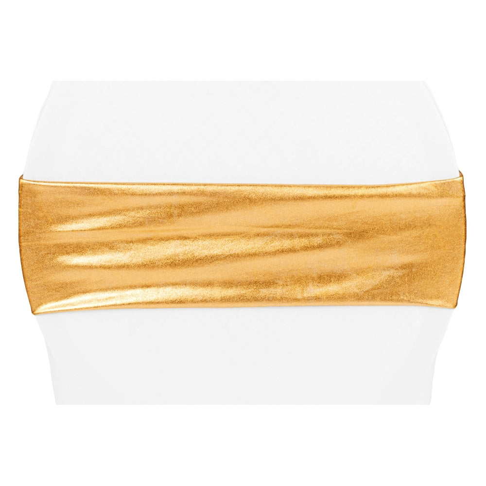 Spandex Chair Band - Metallic Gold - CV Linens