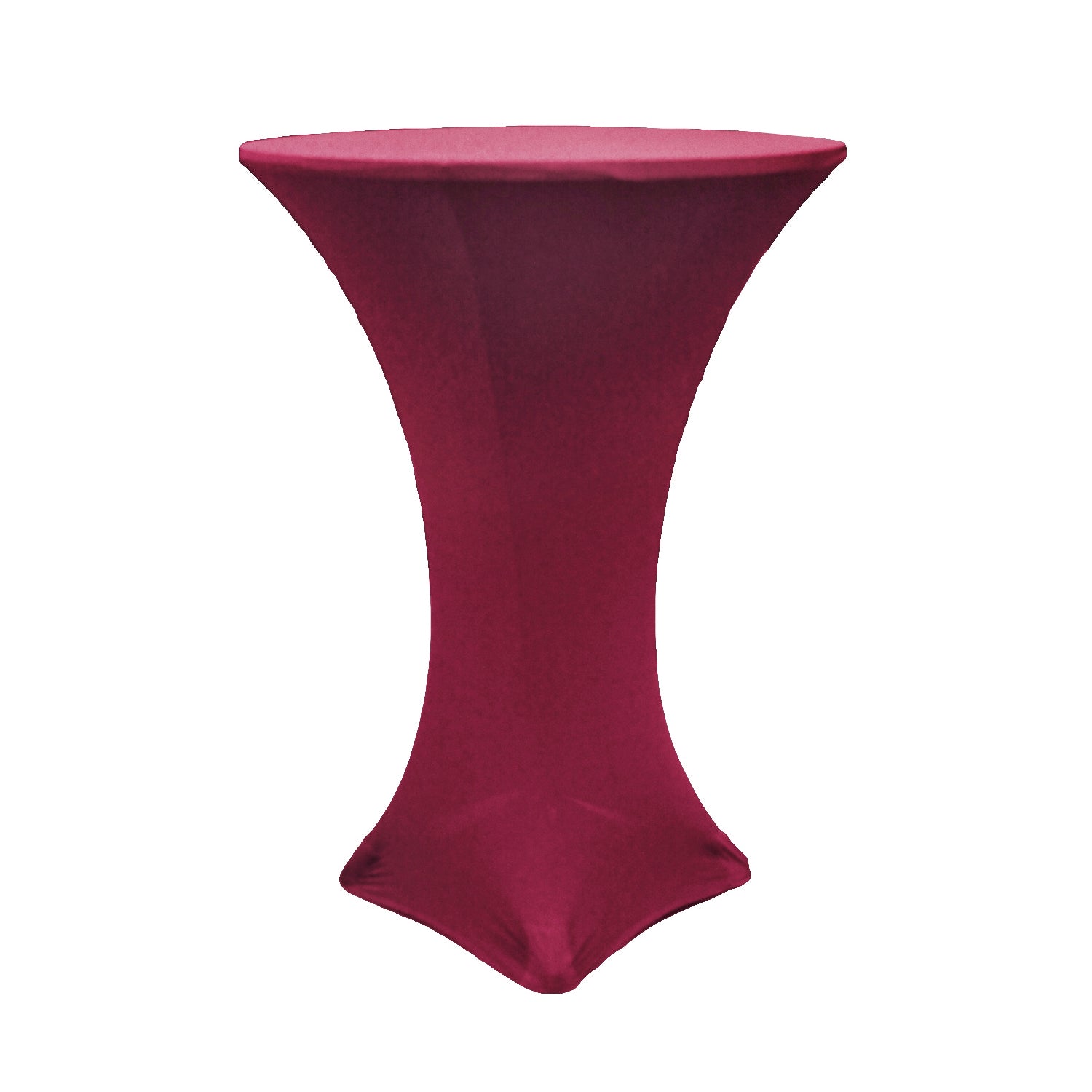Spandex Cocktail Table Cover 30" Round - Burgundy - CV Linens