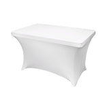 Trimming Shop 8ft Stretch Spandex Tablecloth – 5-Pack Premium Rectangular Table Covers, Wrinkle-Resistant & Washable For Weddings & Events