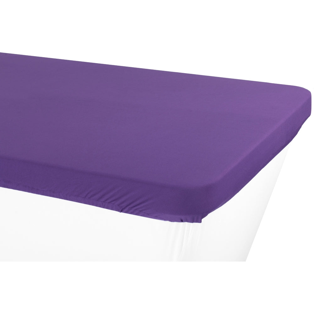 Spandex Table Topper/Cap 6 FT Rectangular - Purple - CV Linens