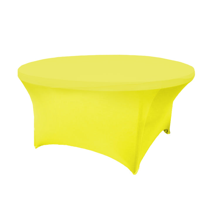 5FT Round Spandex Table Cover - Bright Yellow - CV Linens