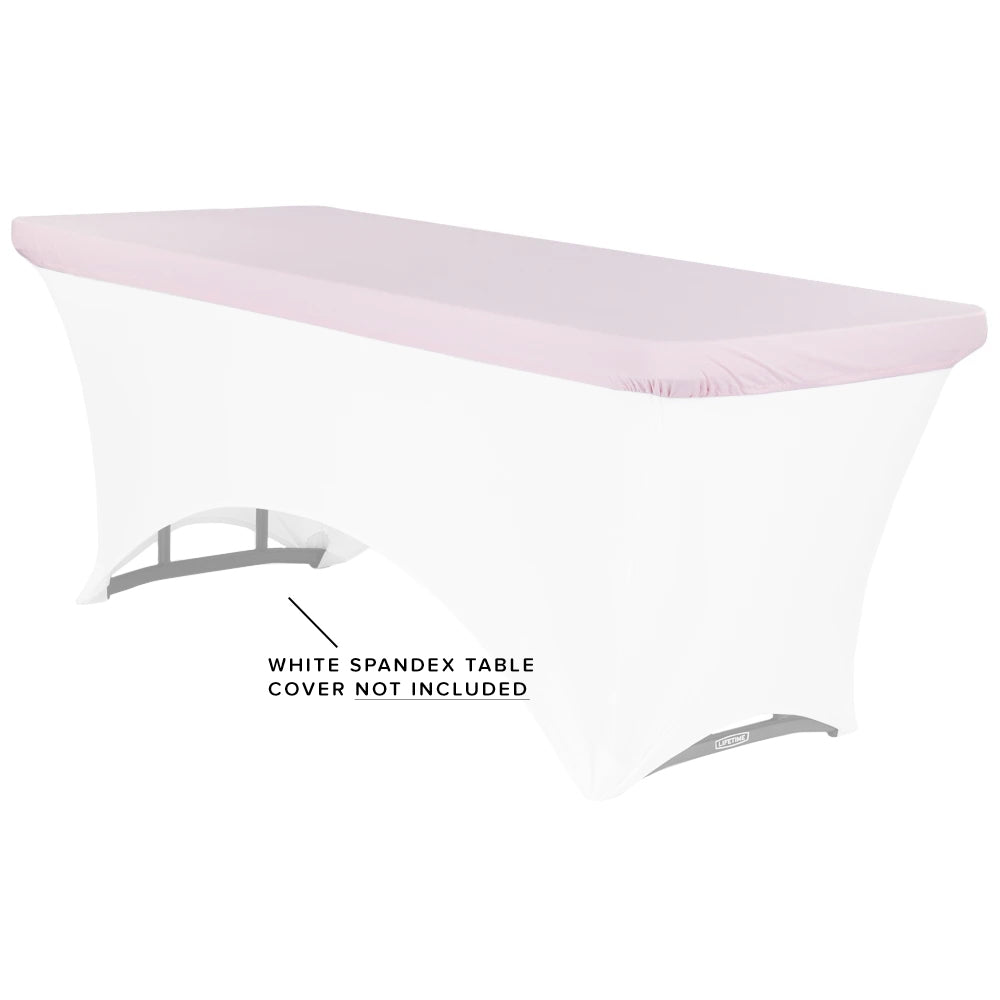 Spandex Table Topper/Cap 6 FT Rectangular - Pink - CV Linens