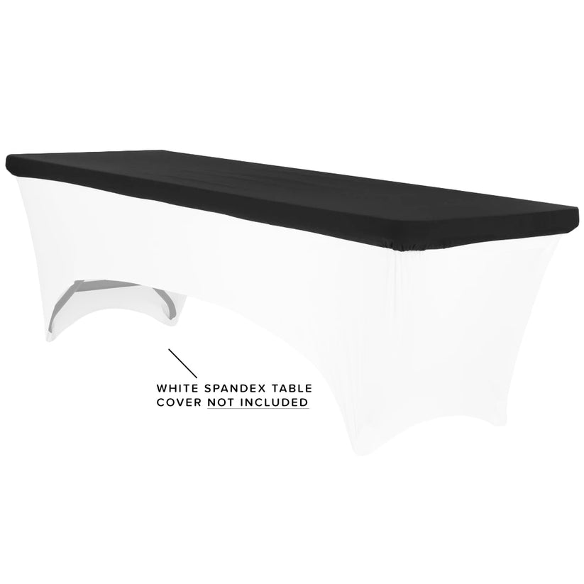 Spandex Table Topper/Cap 8 FT Rectangular Black CV Linens