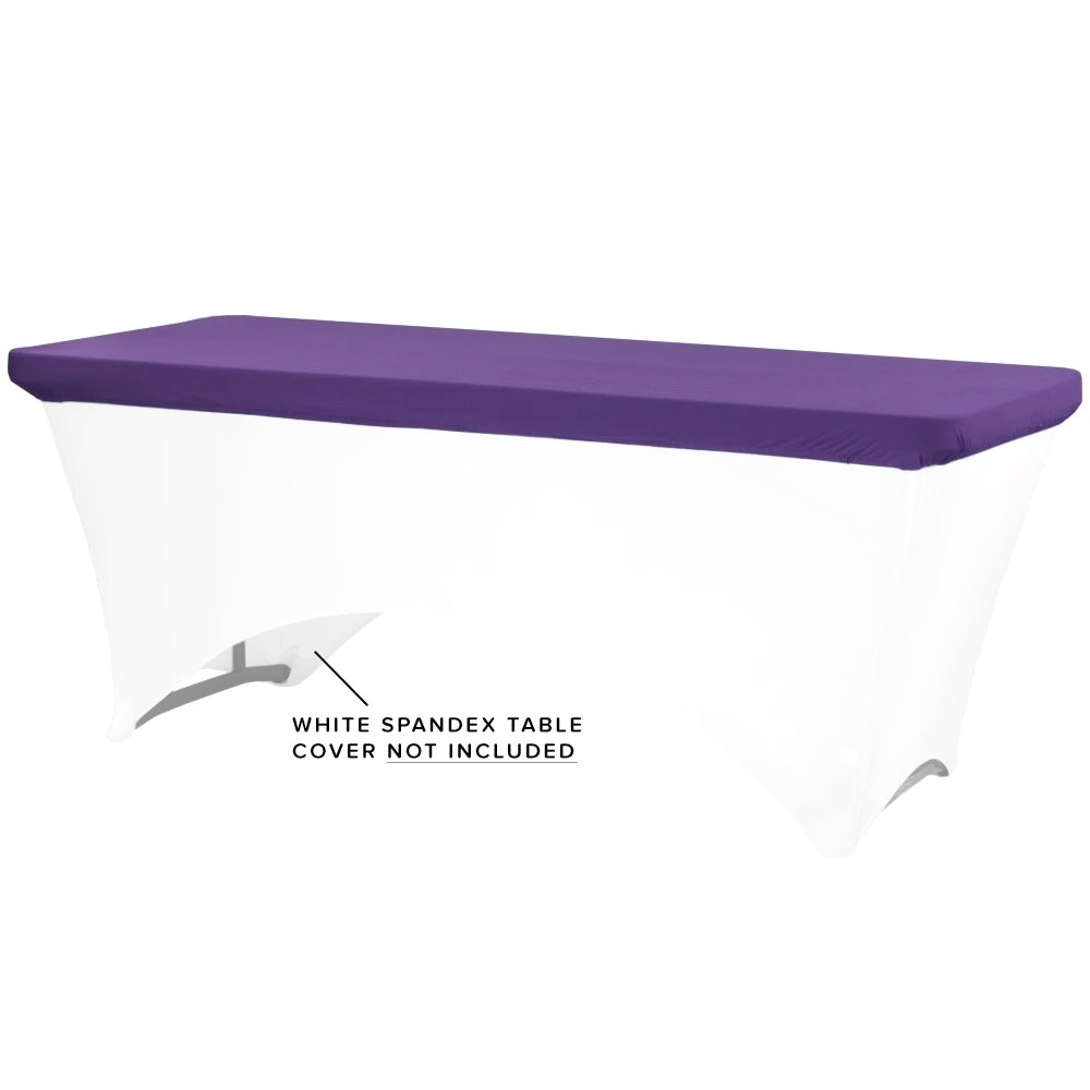 Spandex Table Topper/Cap 8 FT Rectangular - Purple - CV Linens