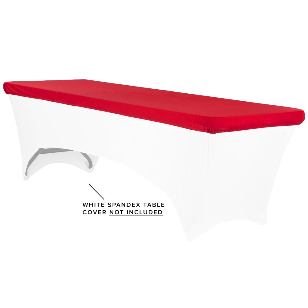 Spandex Table Topper/Cap 8 FT Rectangular - Red - CV Linens