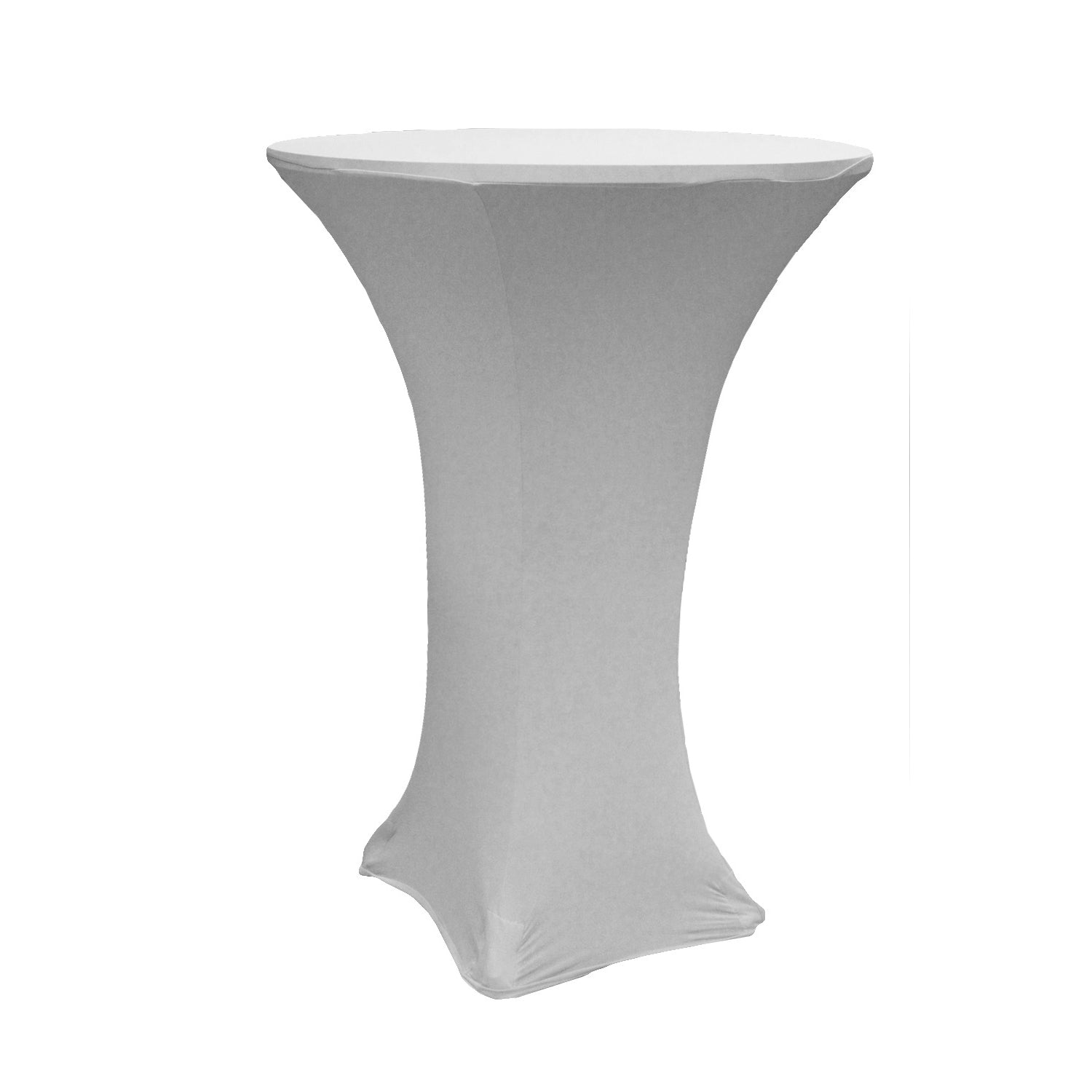 Spandex Cocktail Table Cover 36" Round - Silver - CV Linens