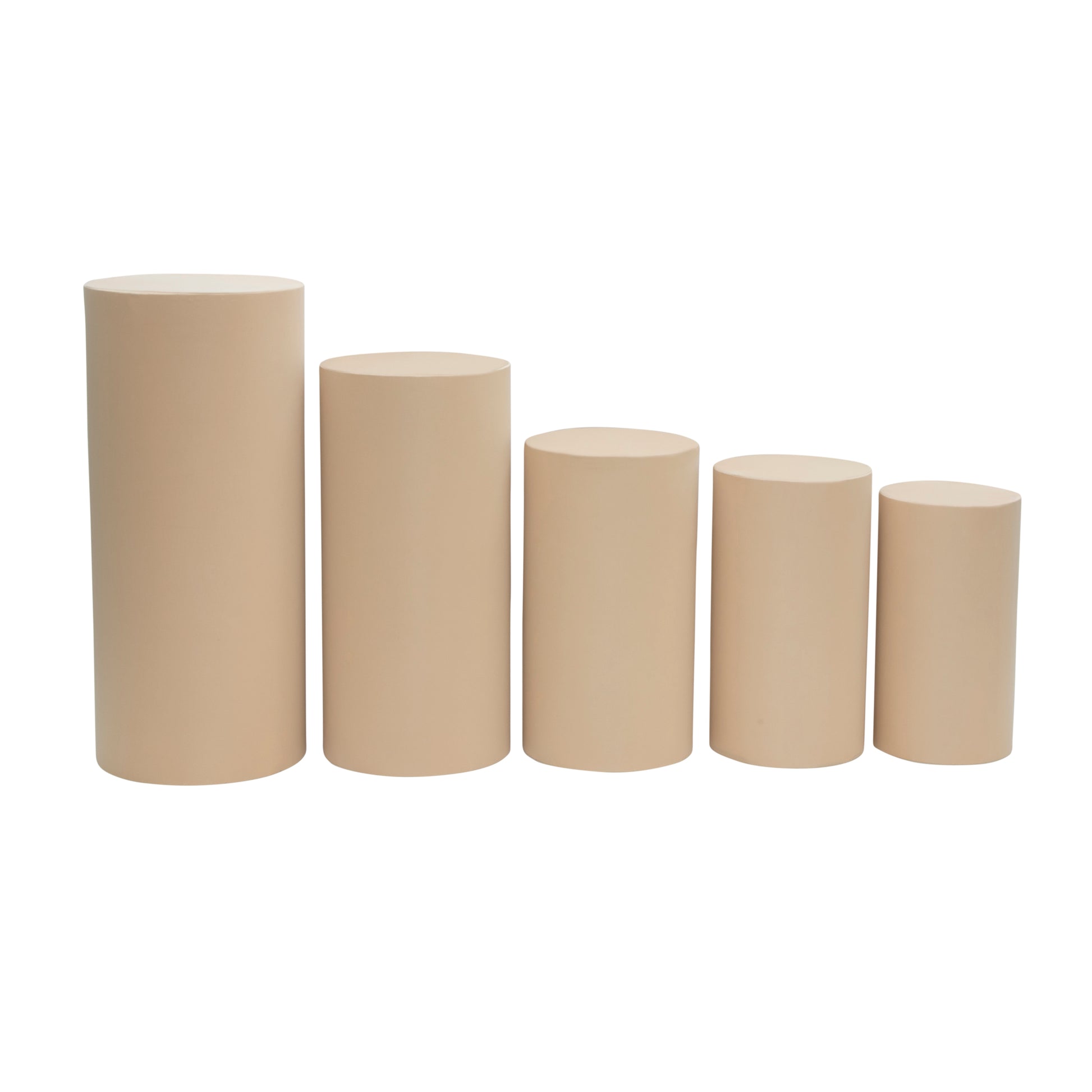 Spandex Pillar Covers for Metal Cylinder Pedestal Stands 5 pcs/set - Champagne