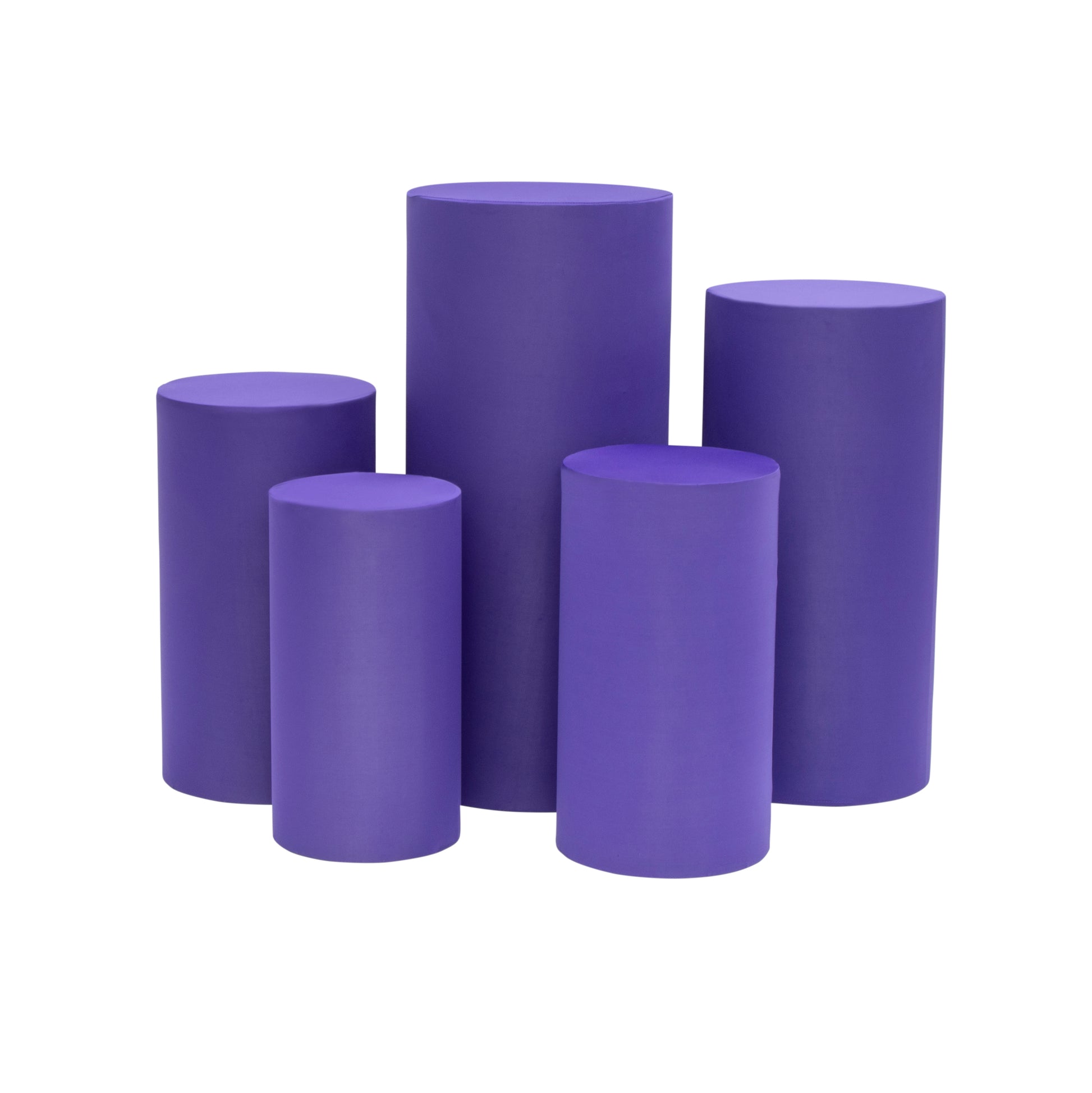Spandex Pillar Covers for Metal Cylinder Pedestal Stands 5 pcs/set - Purple