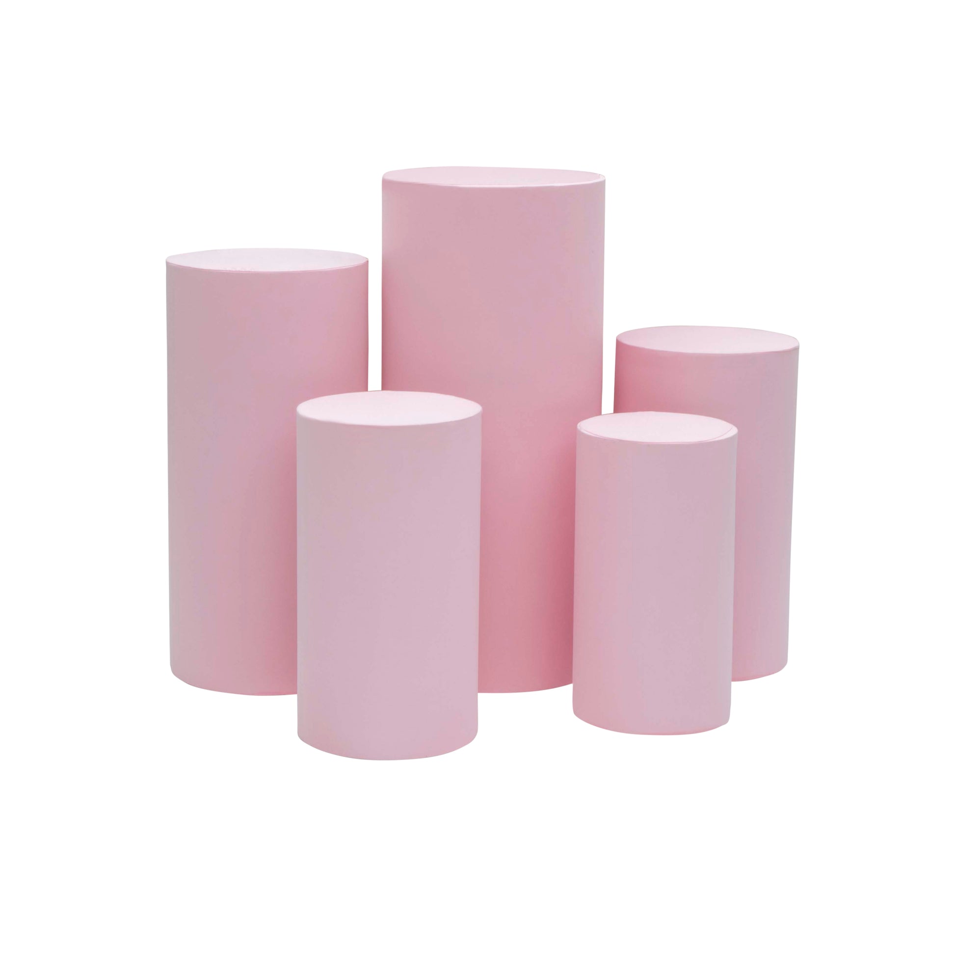 Spandex Pillar Covers for Metal Cylinder Pedestal Stands 5 pcs/set - Pink