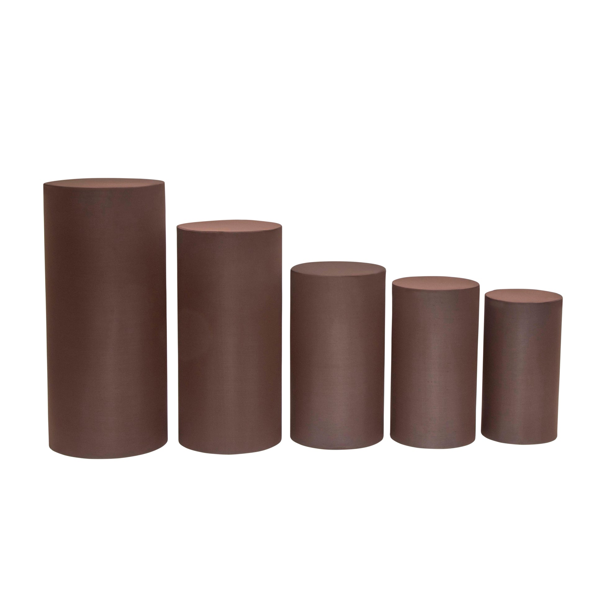 Spandex Pillar Covers for Metal Cylinder Pedestal Stands 5 pcs/set - Chocolate Brown