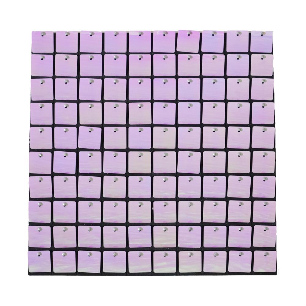 Spangle Shimmer Sequin Wall Panel Backdrops (24 pc/pk) - Iridescent Pink