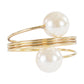 Spiral Faux Pearl Napkin Ring - Gold - CV Linens