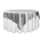 Square 72" Satin Table Overlay - Silver - CV Linens