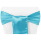 Standard Satin Chair Sash - Aqua Blue - CV Linens