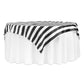 Stripe 72"x72" Square Satin Table Overlay - Black & White - CV Linens