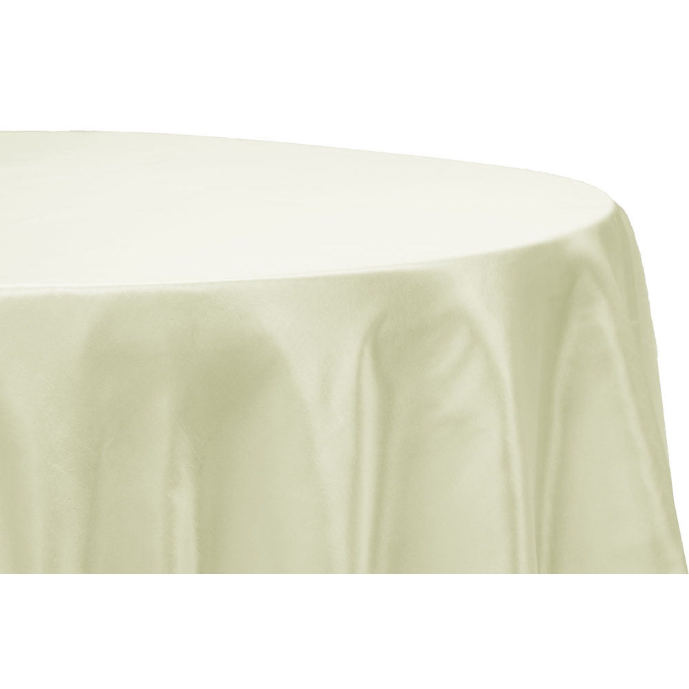 Taffeta Tablecloth 132" Round - Ivory - CV Linens