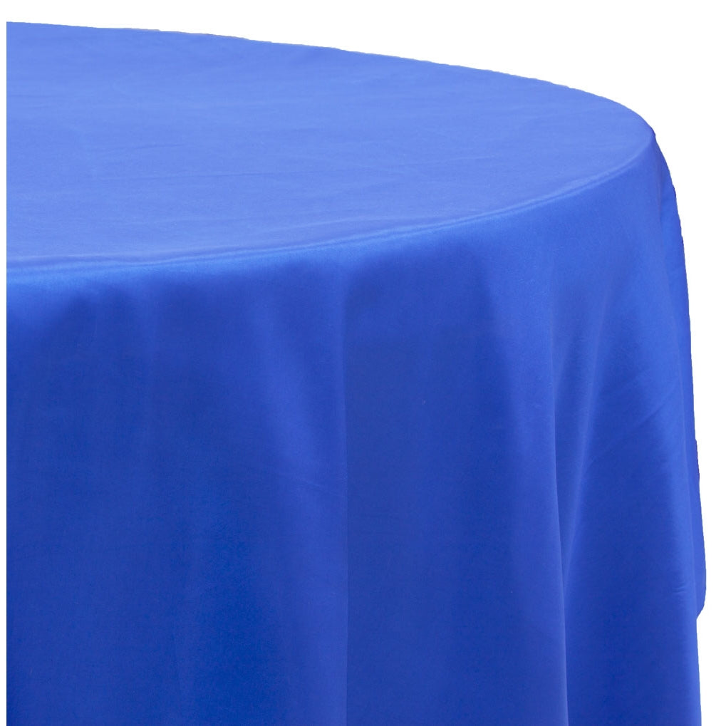 Taffeta Tablecloth 132" Round - Royal Blue - CV Linens