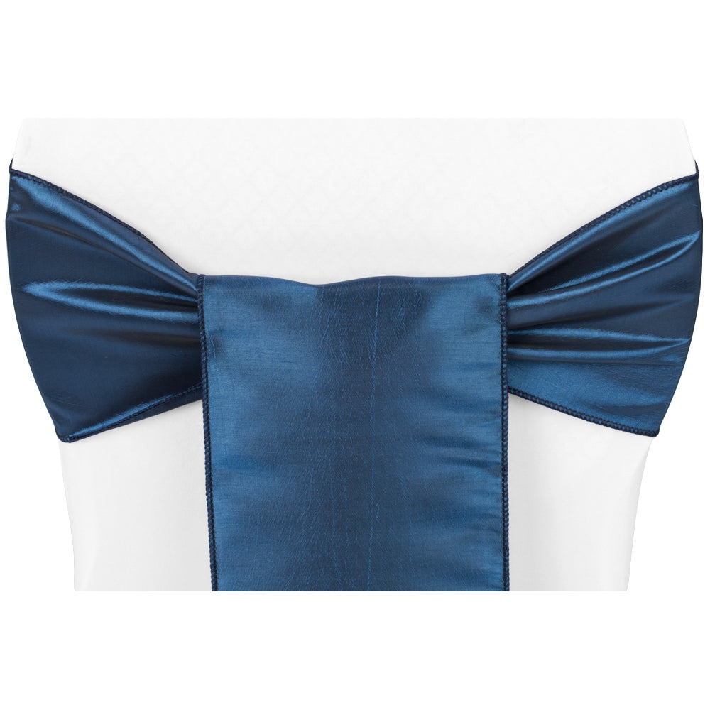 Taffeta Chair Sash/Tie - Navy Blue - CV Linens