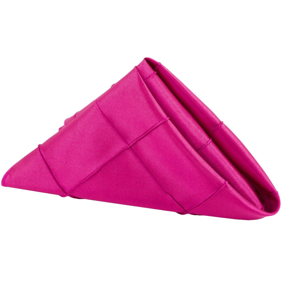 Wholesale Fuchsia 20"x20" Pintuck napkin linens for wedding parties