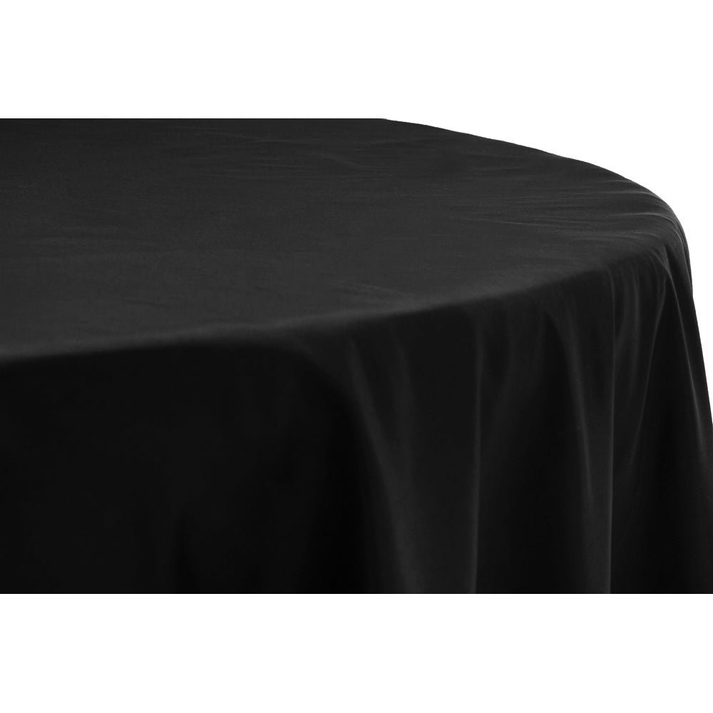 Taffeta Tablecloth 132" Round - Black - CV Linens