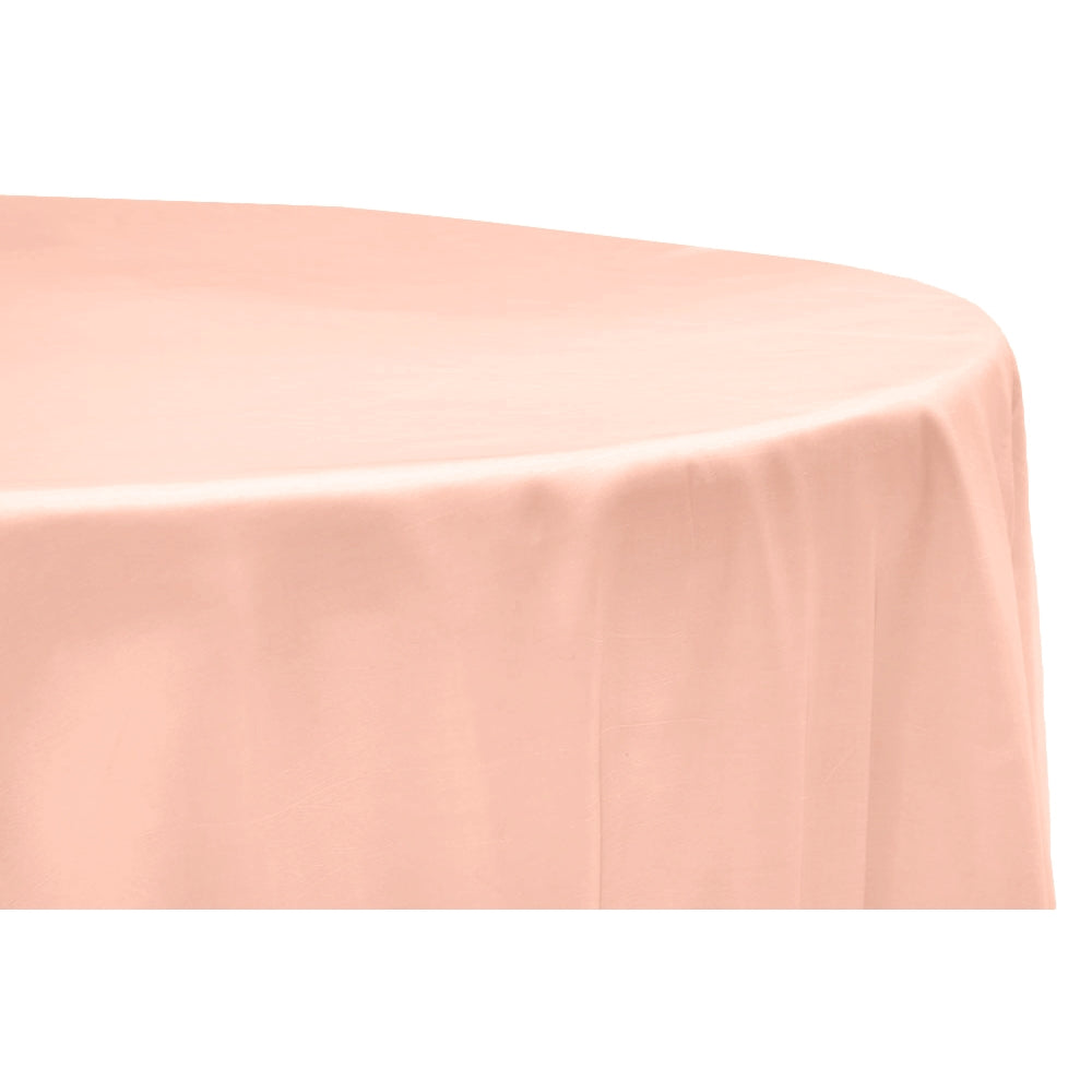 Taffeta Tablecloth 132" Round - Blush/Rose Gold - CV Linens