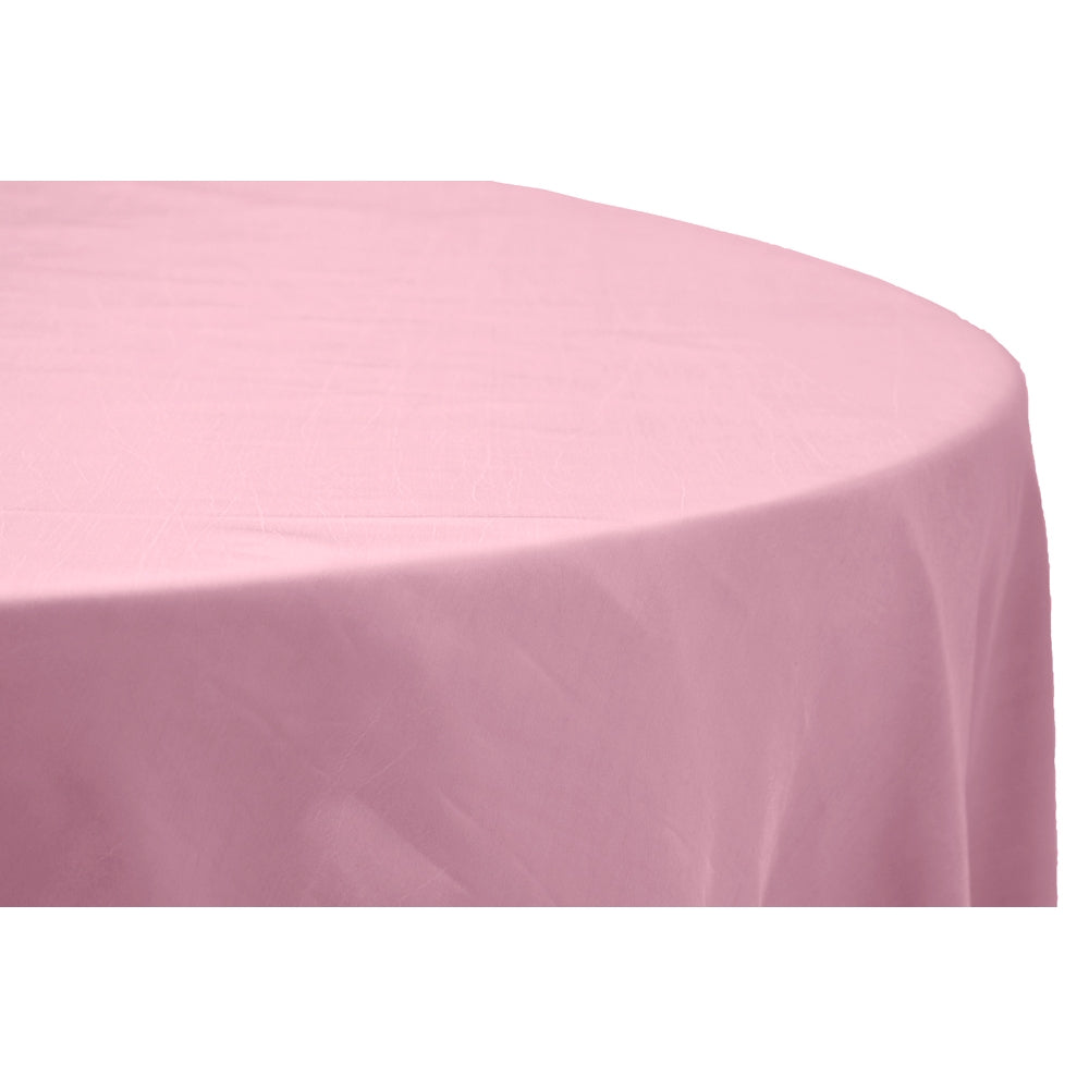 Taffeta Tablecloth 132" Round - Pink - CV Linens