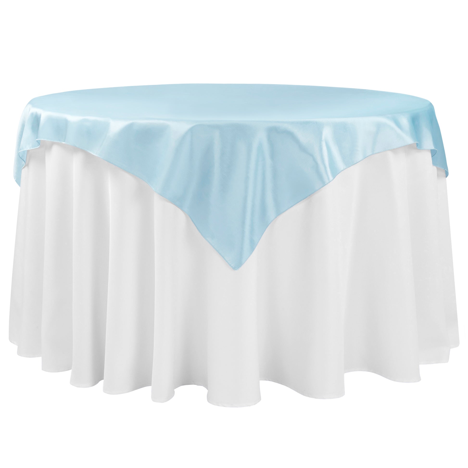 Taffeta Table Overlay Topper 54"x54" Square - Baby Blue - CV Linens