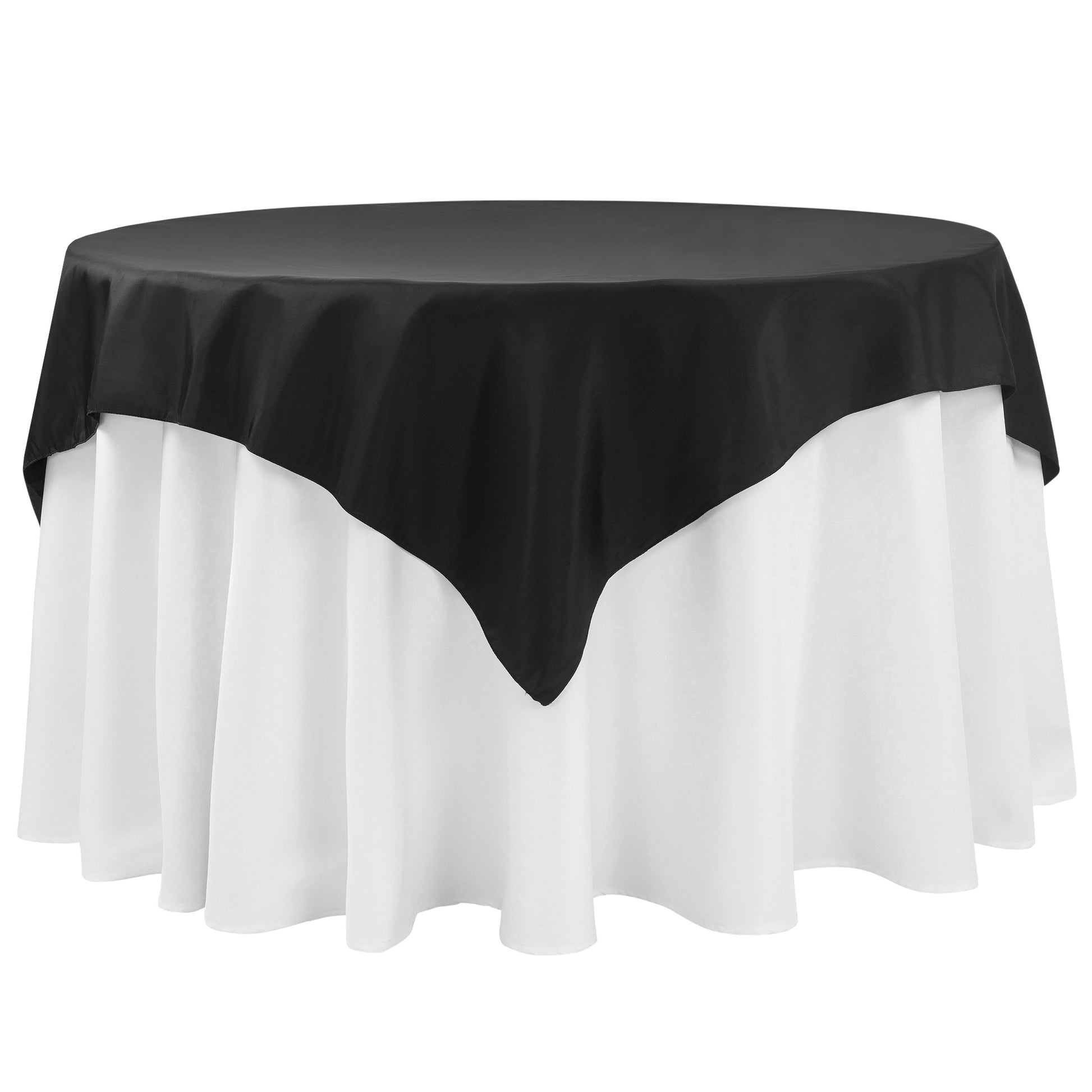 Taffeta Table Overlay Topper 54"x54" Square - Black - CV Linens